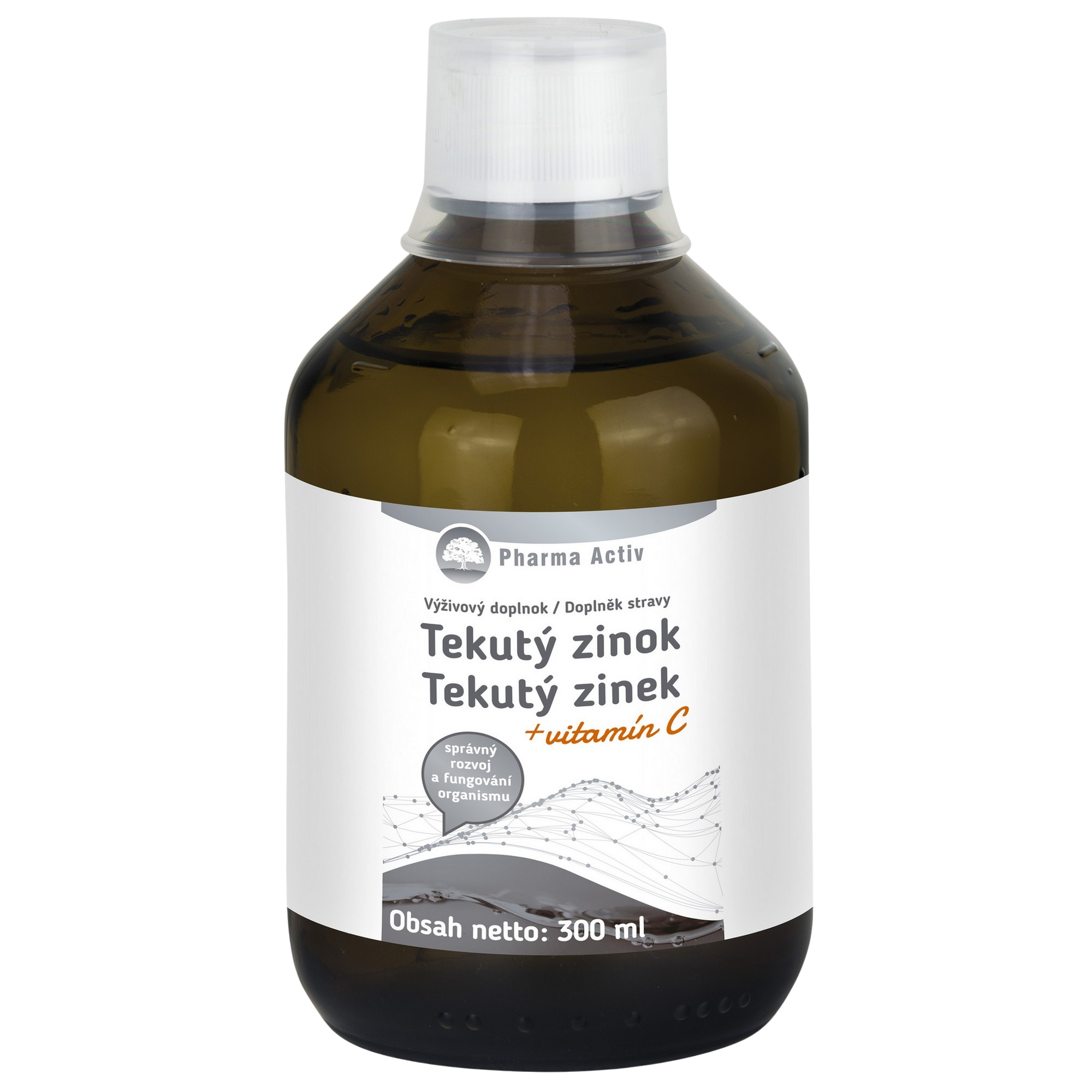 PHARMA ACTIV Tekutý zinek + vitamín C 300 ml
