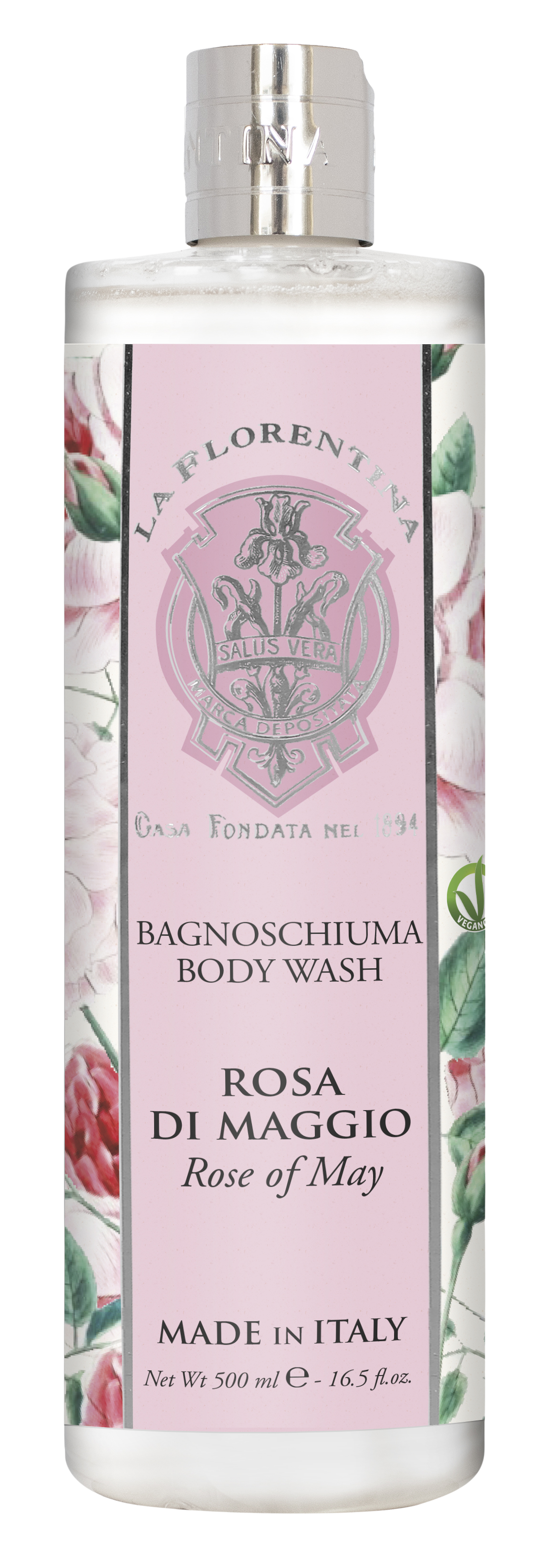 Fotografie LA FLORENTINA Pěna do koupele a sprchový gel Rosa di Maggio 500 ml