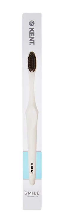 GB KENT & SONS PLC Zubní kartáček SMILE se stříbrem a dřevěným uhlím, bílý
