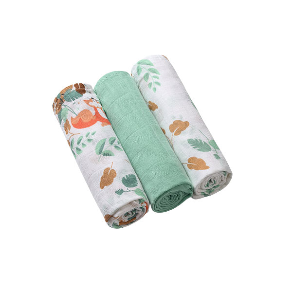 BABYONO Pleny mušelínové Super Soft - Mint, 70x70 cm 3 ks