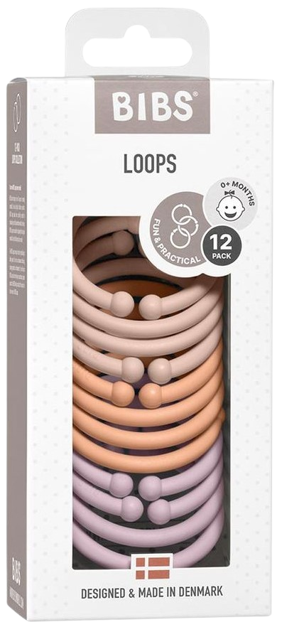 BIBS Loops krúžky, Blush/ Peach/ Dusky Lilac 12 ks