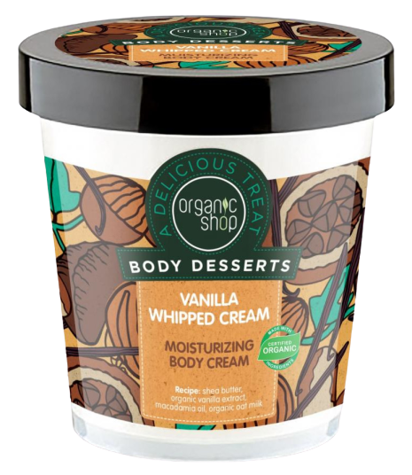 ORGANIC SHOP Vanilka & Bambucké máslo - tělový krém 450 ml