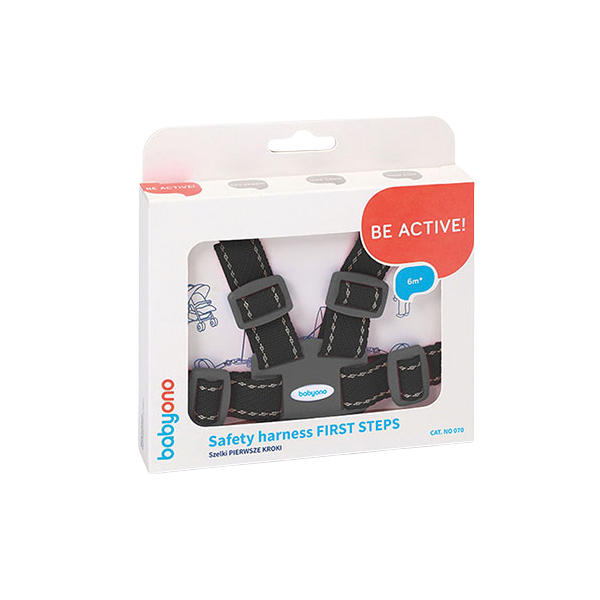 BABYONO Popruhy bezpečnostní pro dítě - black 6m+
