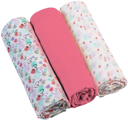 BabyOno Plenky mušelínové Super soft růžové 3 ks