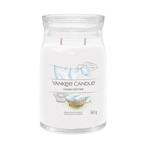 YANKEE CANDLE Vonná svíčka Clean Cotton Signature 567 g