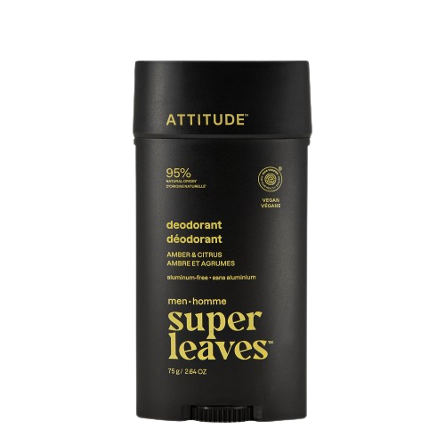 ATTITUDE Pánský deodorant Super leaves Amber & Citrus 75 g