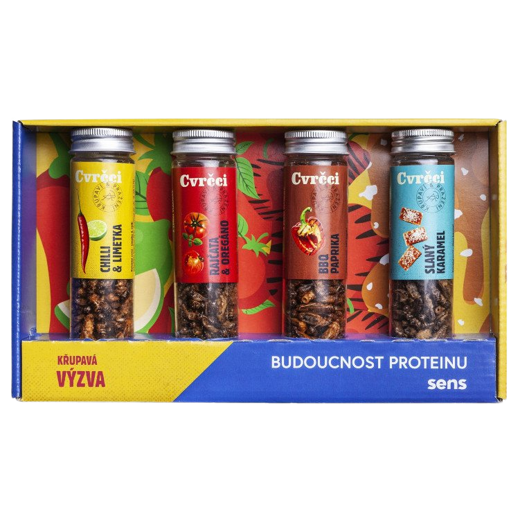 Sens Křupaví & pražení cvrčci - Dárkový set 4 chutí 4 x 20 g