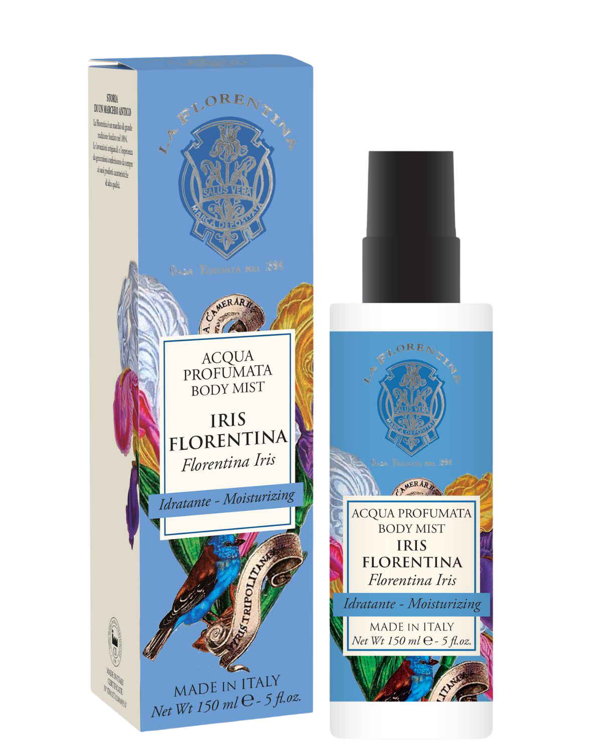 Fotografie LA FLORENTINA Parfémovaná tělová voda, Iris Florentina 150 ml