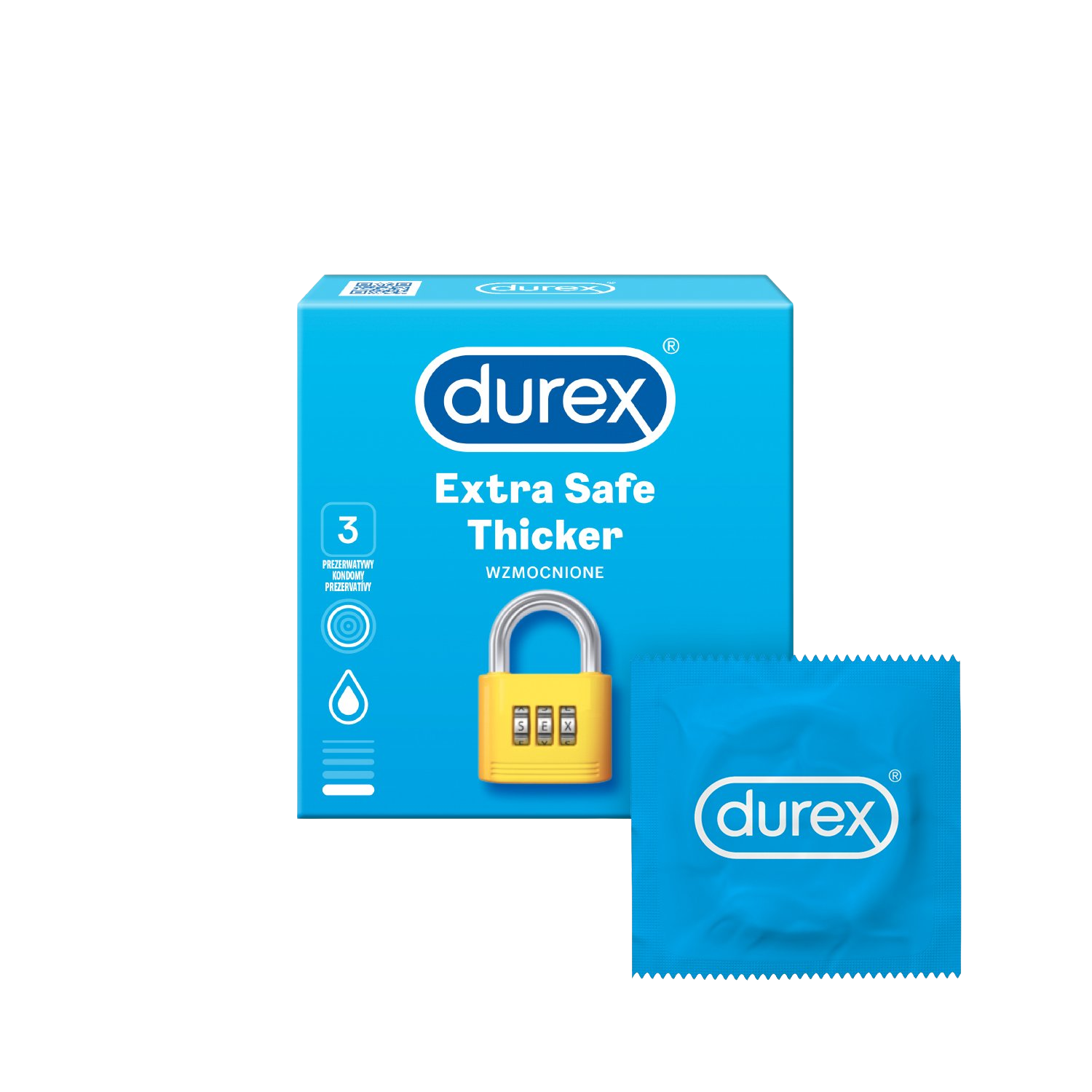 Fotografie Durex Kondomy Extra Safe 3 ks Durex A46:166020