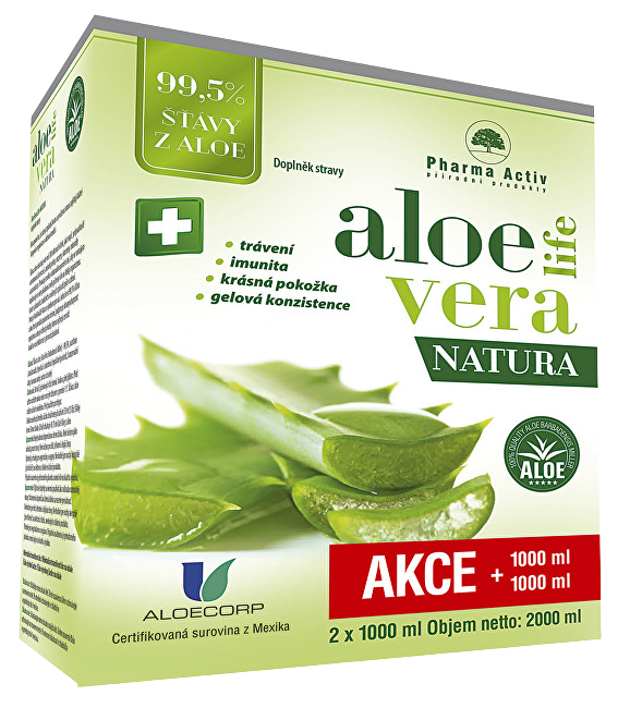 PHARMA ACTIV AloeVeraLife NATURA  1+1 ZDARMA 2 x 1000 ml