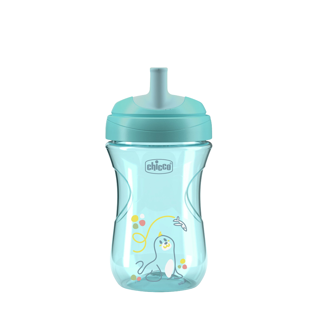 CHICCO Hrneček Advanced se slámkovým náústkem teal, 12m+ 266 ml