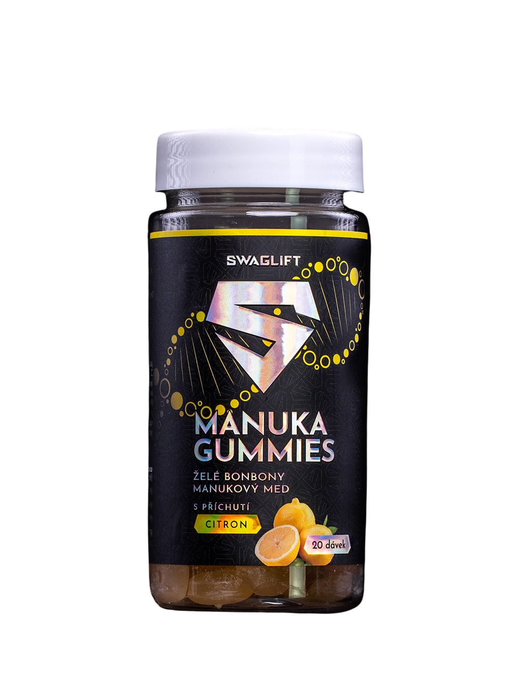 SWAGLIFT Manuka gummies + vitamins s příchutí citrónu 60 ks