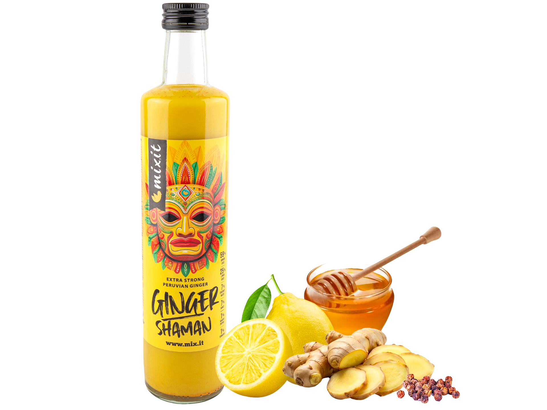 Fotografie MIXIT Ginger Shaman – Zázvorový nápoj 500 ml