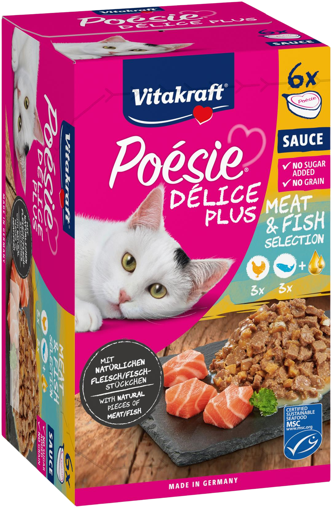 VITAKRAFT Poésie Délice Plus kuřecí + losos 6 x 85 g