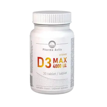 Fotografie PHARMA ACTIV vitamin D3 MAX 4000 I.U. 30 tablet