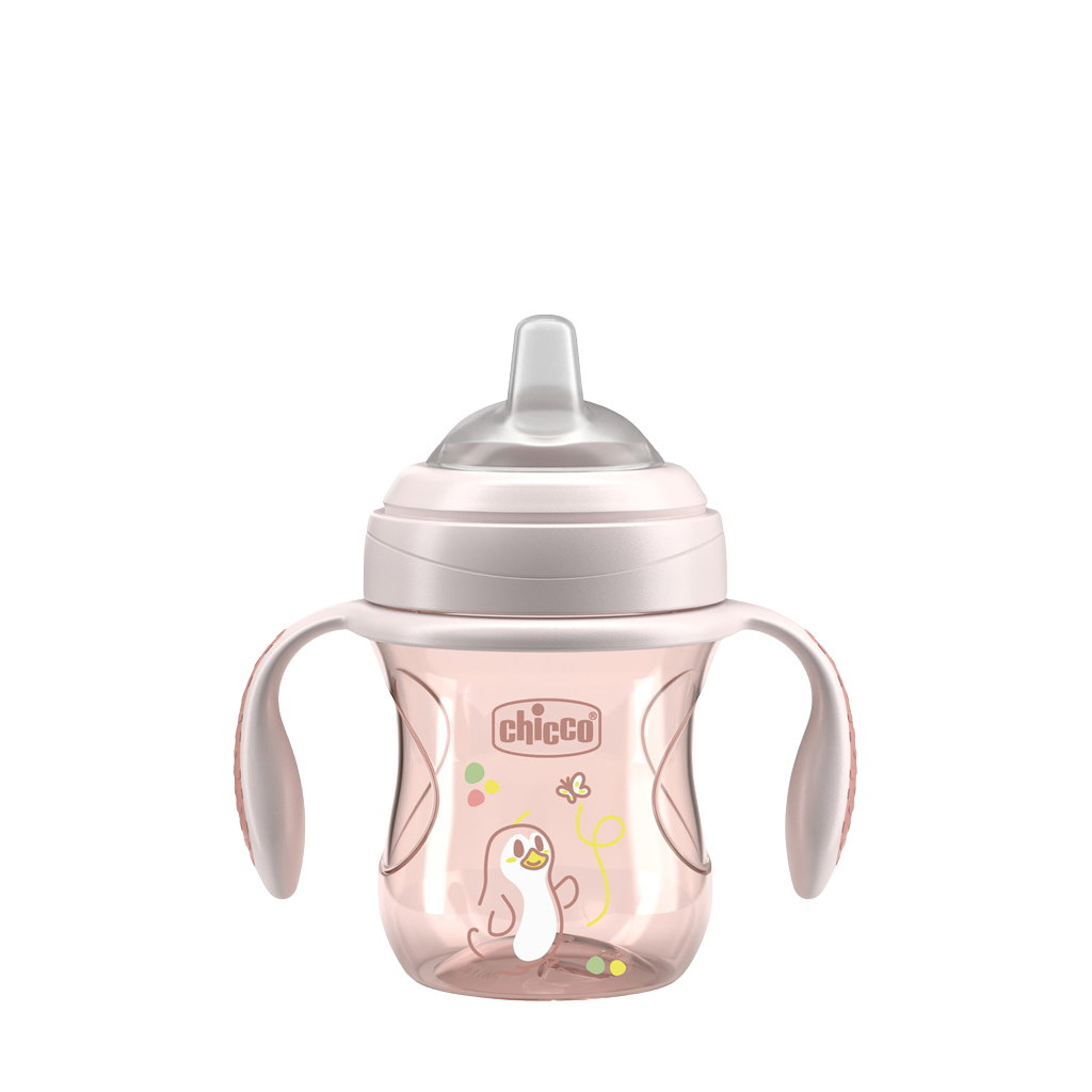 CHICCO Hrneček Transition učicí s držadly pink, 4m+ 200 ml