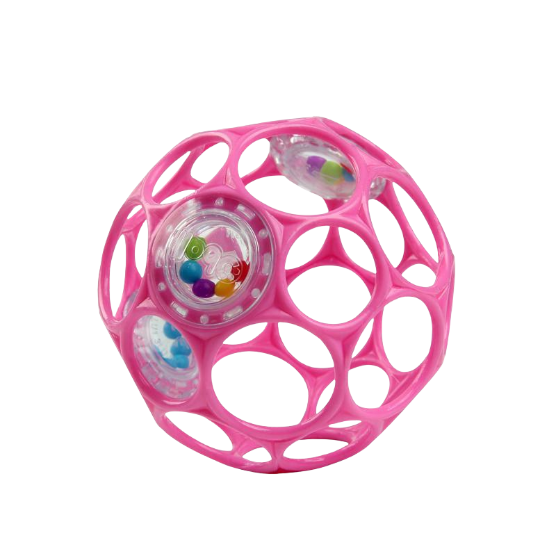 OBALL Hračka RATTLE 10 cm dark pink 0m+