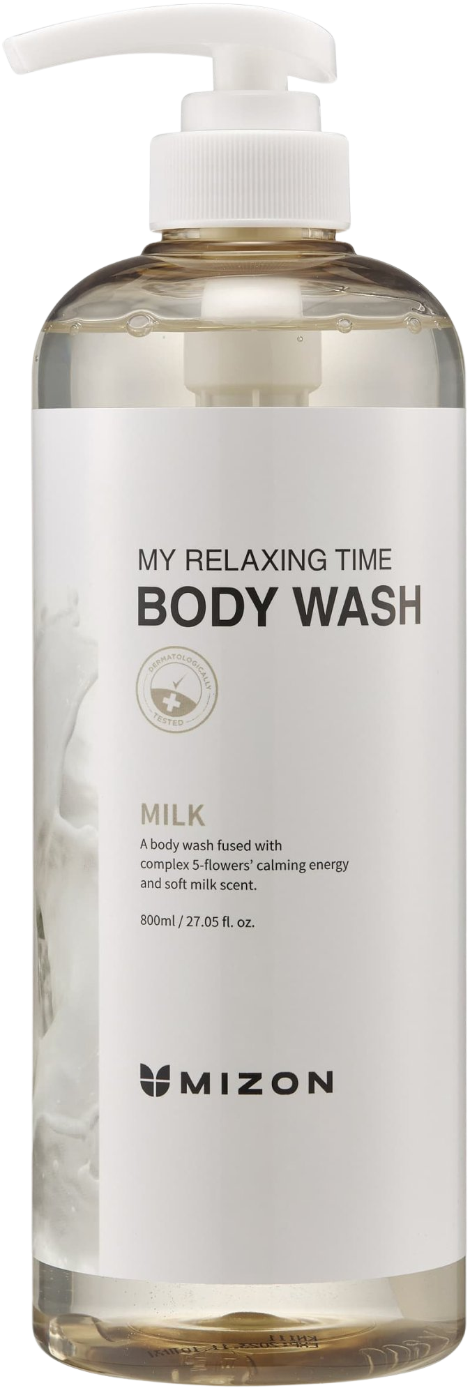 Fotografie Mizon My Relaxing Time Body Wash sprchový gel s mléčným proteinem 800 ml