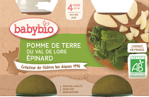 Babybio brambory se špenátem 2 x 130 g