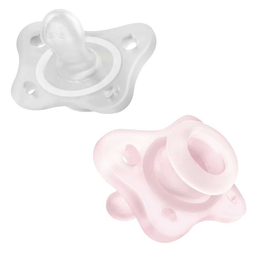 CHICCO Dudlík Physio Mini Soft celosilikonový 0-2m holka 2 ks