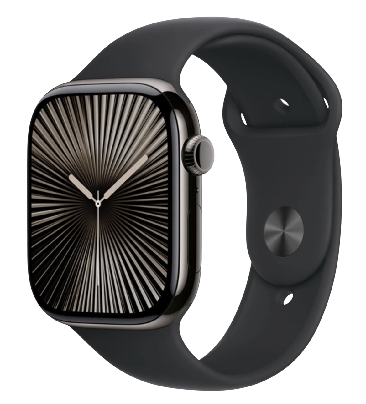 APPLE Watch Series 10 Cellular 42mm Břidlicově šedý titan s černým sportovním řemínkem M/L