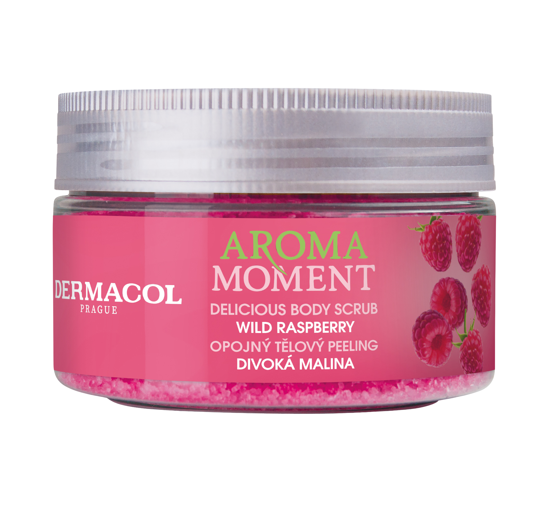 Fotografie DERMACOL Aroma Moment Tělový peeling - divoká malina 200 g