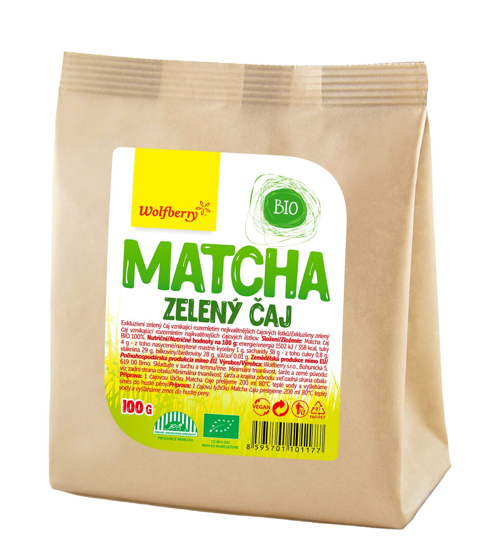 Fotografie WOLFBERRY Matcha čaj BIO 100 g