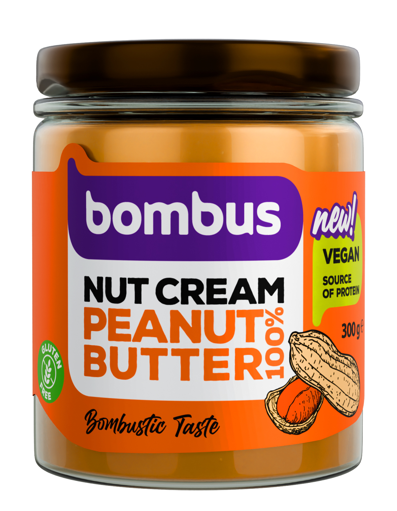 Fotografie BOMBUS Nut cream – peanut butter 100% 300 g