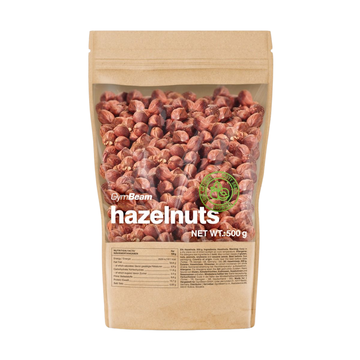 Fotografie GymBeam Lískové ořechy unflavored 500 g
