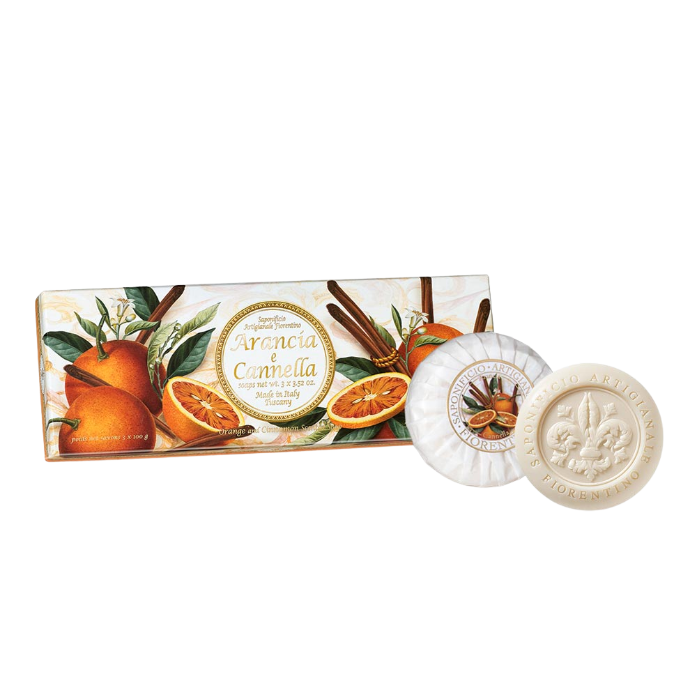 Fotografie SAF FIORENTINO mýdla, Pomeranč a skořice 3 x 100 g
