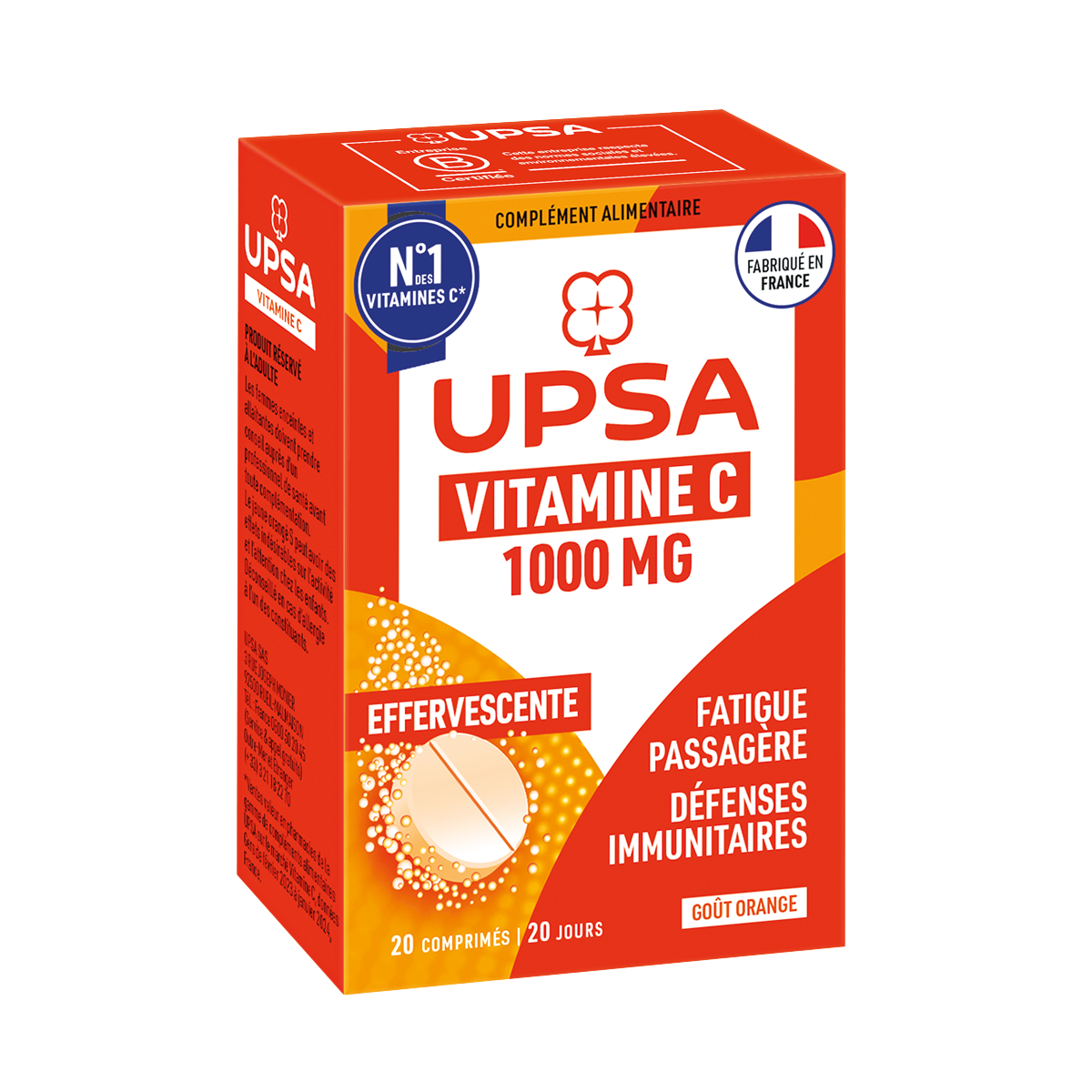 UPSA Vitality Vitamin C 1000 mg, šumivé tablety, 20 ks