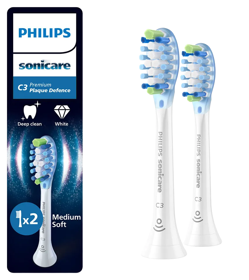 Fotografie PHILIPS SONICARE Premium Plaque Defense, white HX9042/87 2 ks