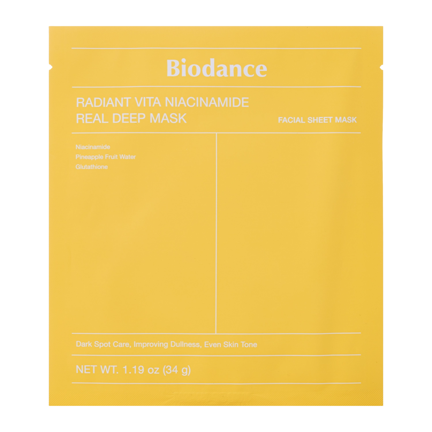Fotografie BIODANCE Radiant Vita Niacinamide Real Deep Mask 34 g