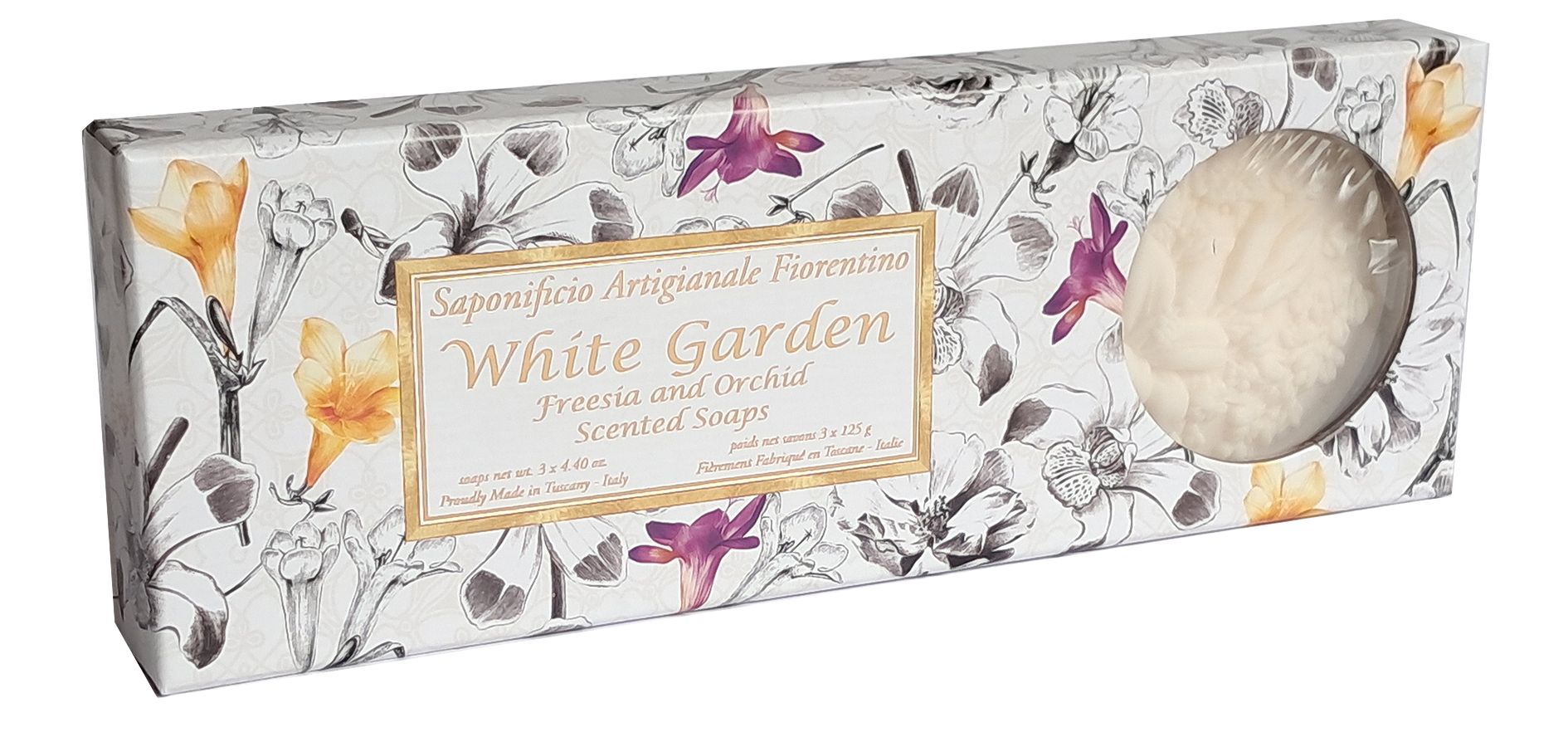 SAF FIORENTINO mýdlo Frézie a orchidej 3 x 125 g