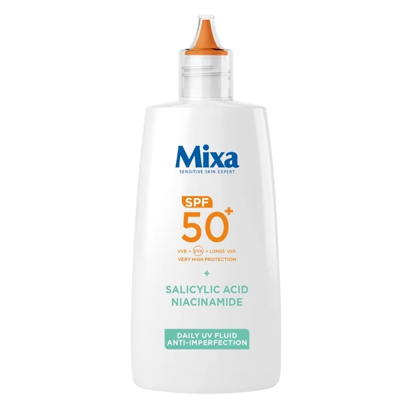 Fotografie MIXA Denní UV fluid proti nedokonalostem s velmi vysokou ochranou SPF 50+ 40 ml