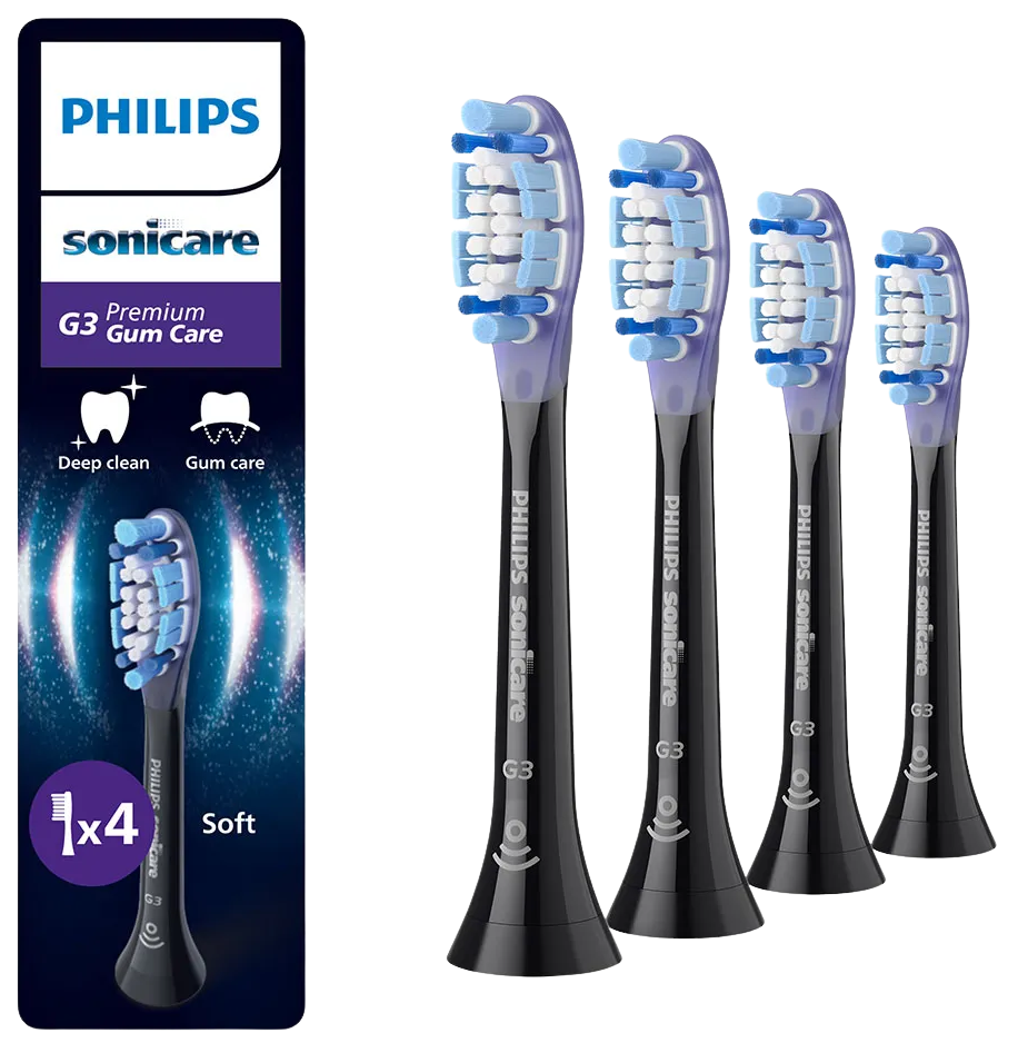 Philips Sonicare Premium Gum Care, black HX9054/88 4 ks