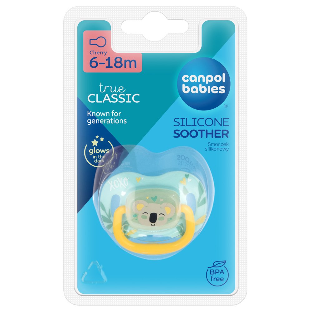 Fotografie CANPOL BABIES Dudlík silikonový symetrický Exotic animals 6-18m koala