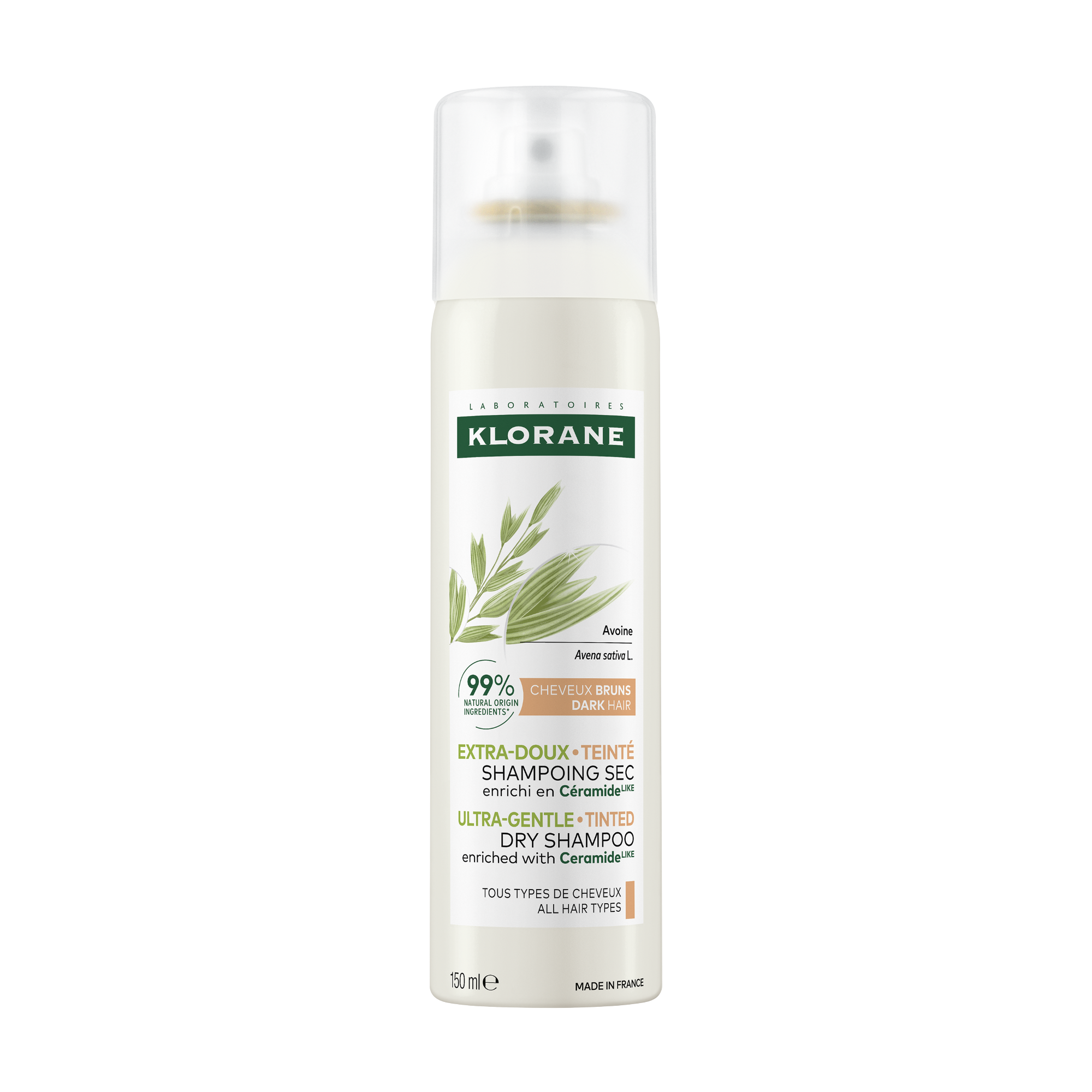 KLORANE Suchý šampon oves - tmavé vlasy 150 ml