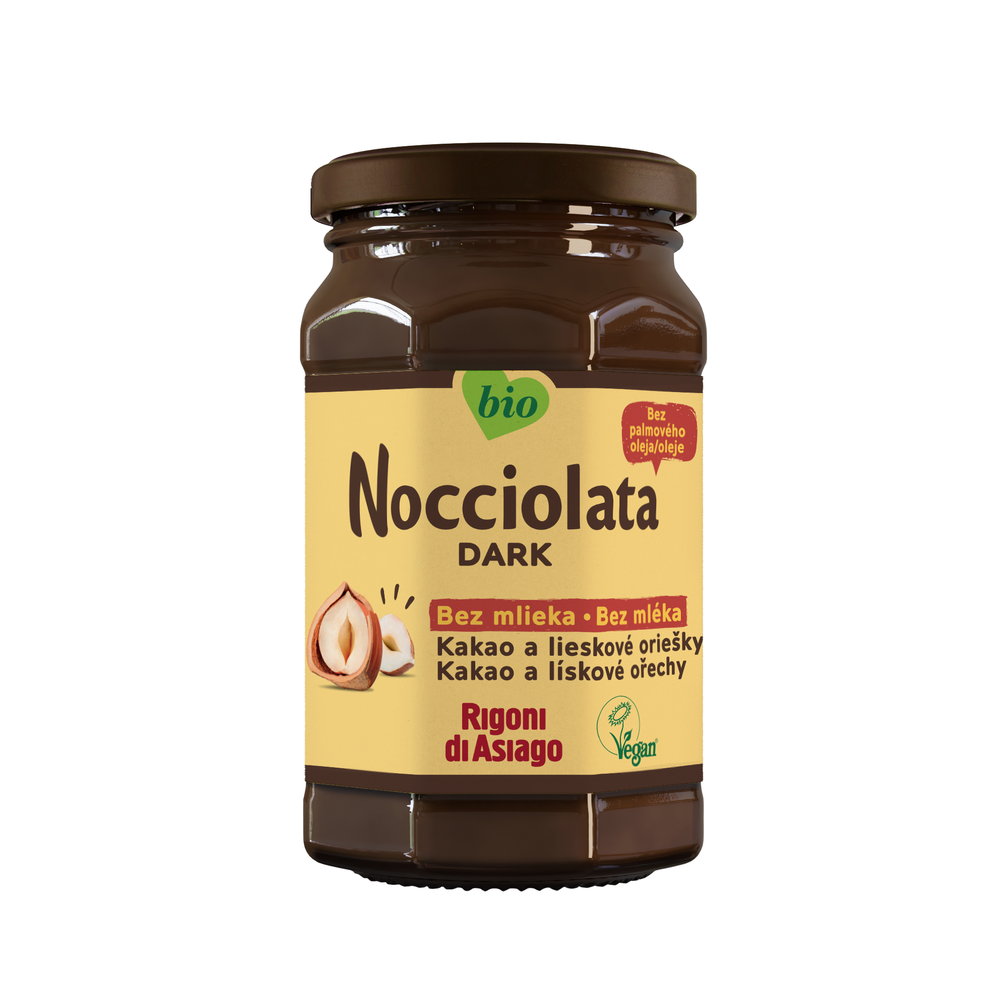 Fotografie RIGONI DI ASIAGO Nocciolata BIO Dark lískooříšková pomazánka bez mléka 250 g
