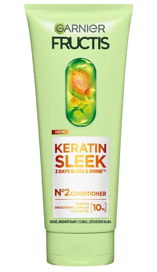 Fotografie GARNIER Fructis Keratin Sleek Kondicionér pro suché a krepaté vlasy 200 ml