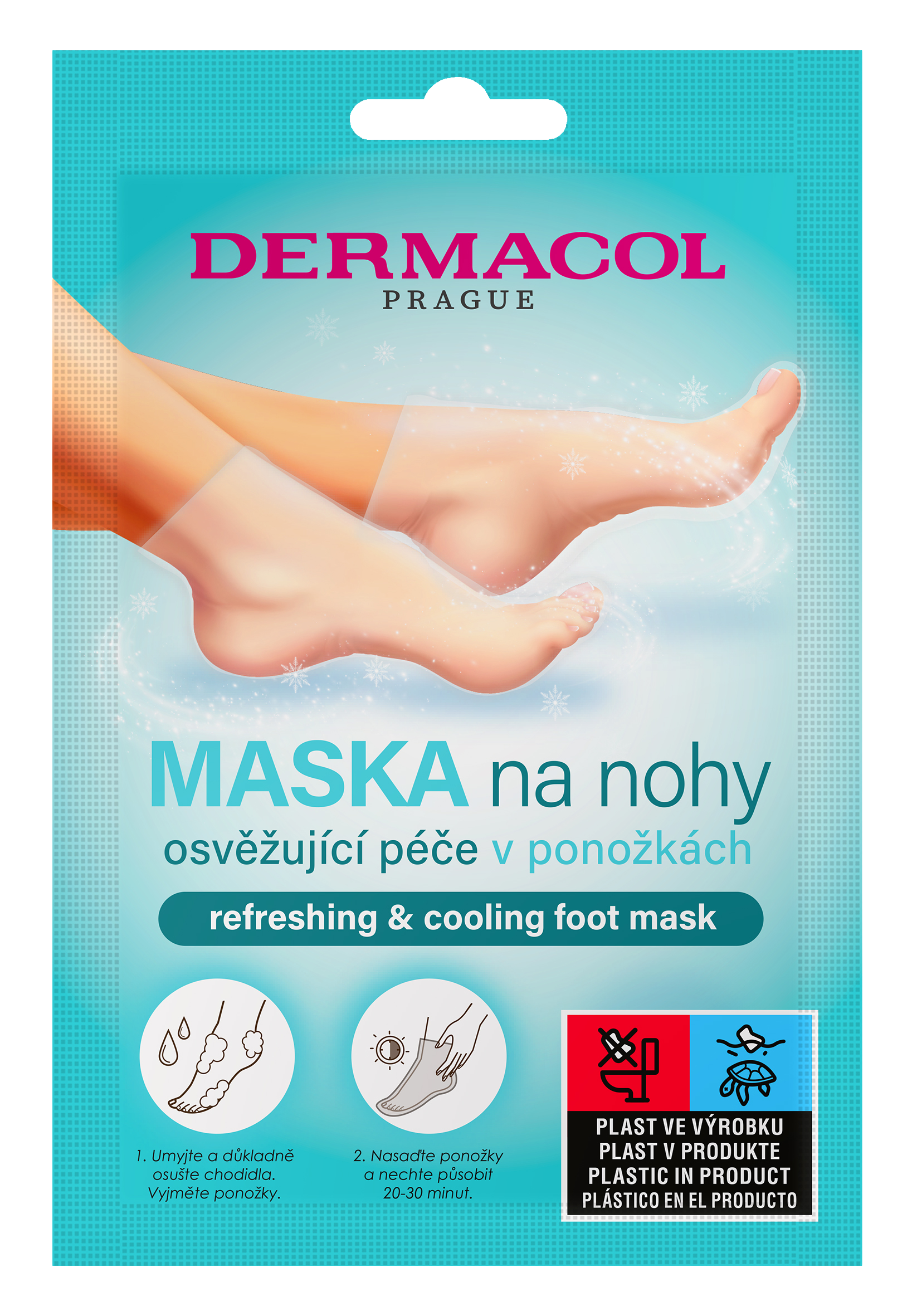 Fotografie DERMACOL Osvěžující maska na nohy v ponožkách