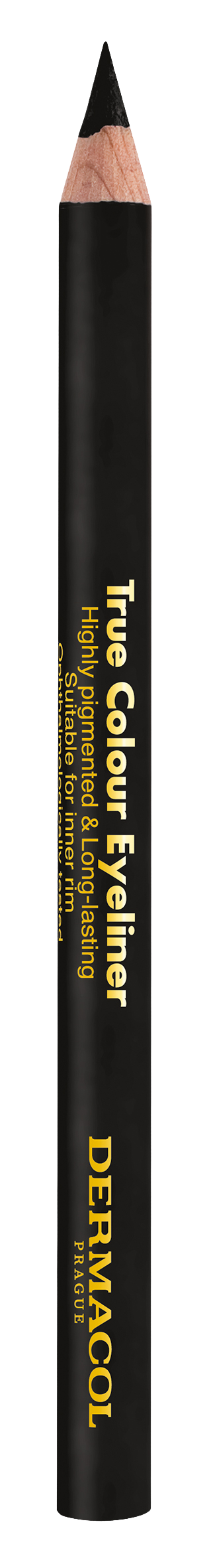 Fotografie DERMACOL True colour Dřevěná tužka na oči - Black 4 g