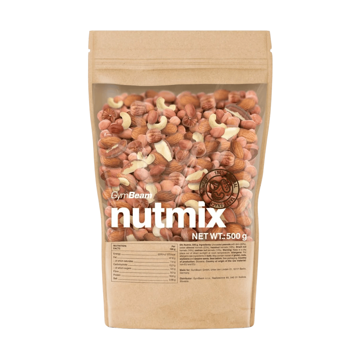 Fotografie GYMBEAM Mix přírodních ořechů 500 g