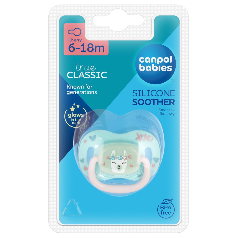 CANPOL BABIES Dudlík silikonový symetrický Exotic animals 6-18m lama