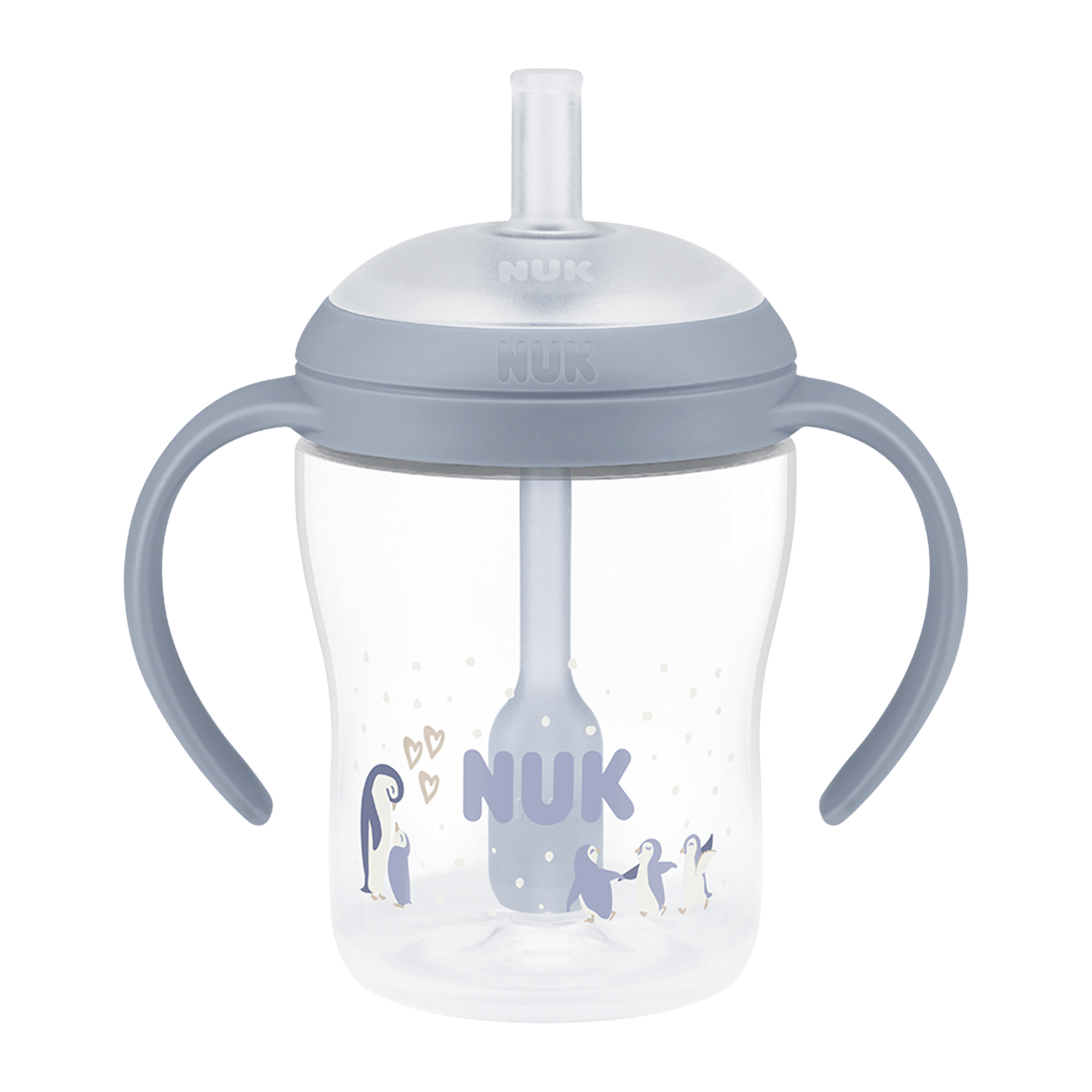 NUK láhev na učení Perfect Match s brčkem Tučňák 150 ml