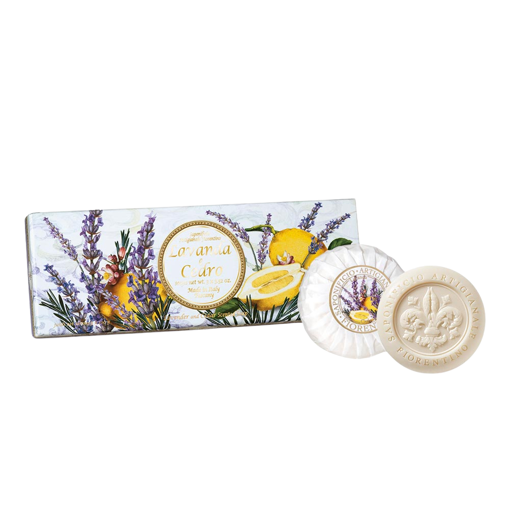 Fotografie SAF FIORENTINO mýdla Levandule a Cedrát 3 x 100 g