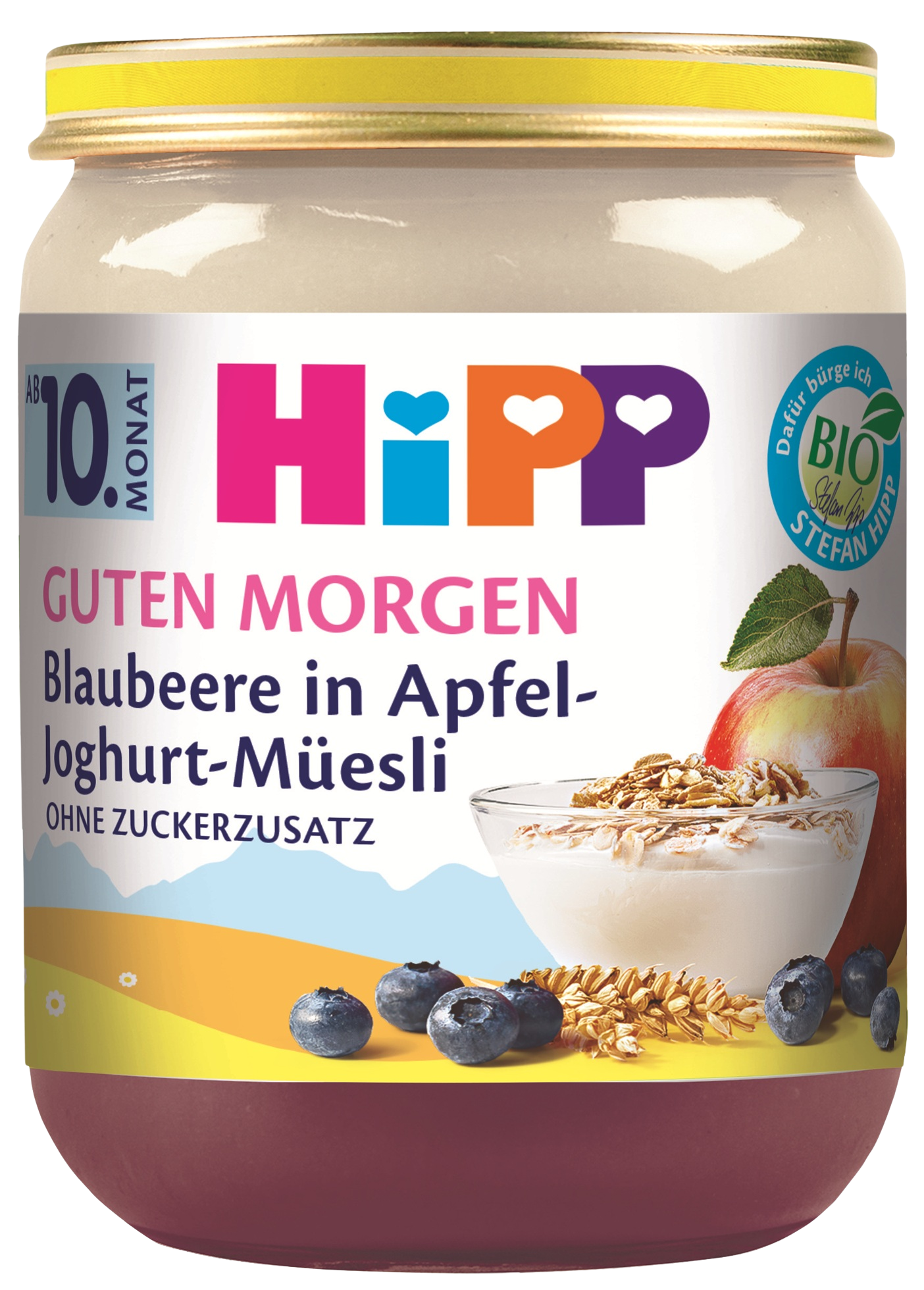 HIPP BIO Müsli s jablkem, borůvkami a jogurtem 160 g
