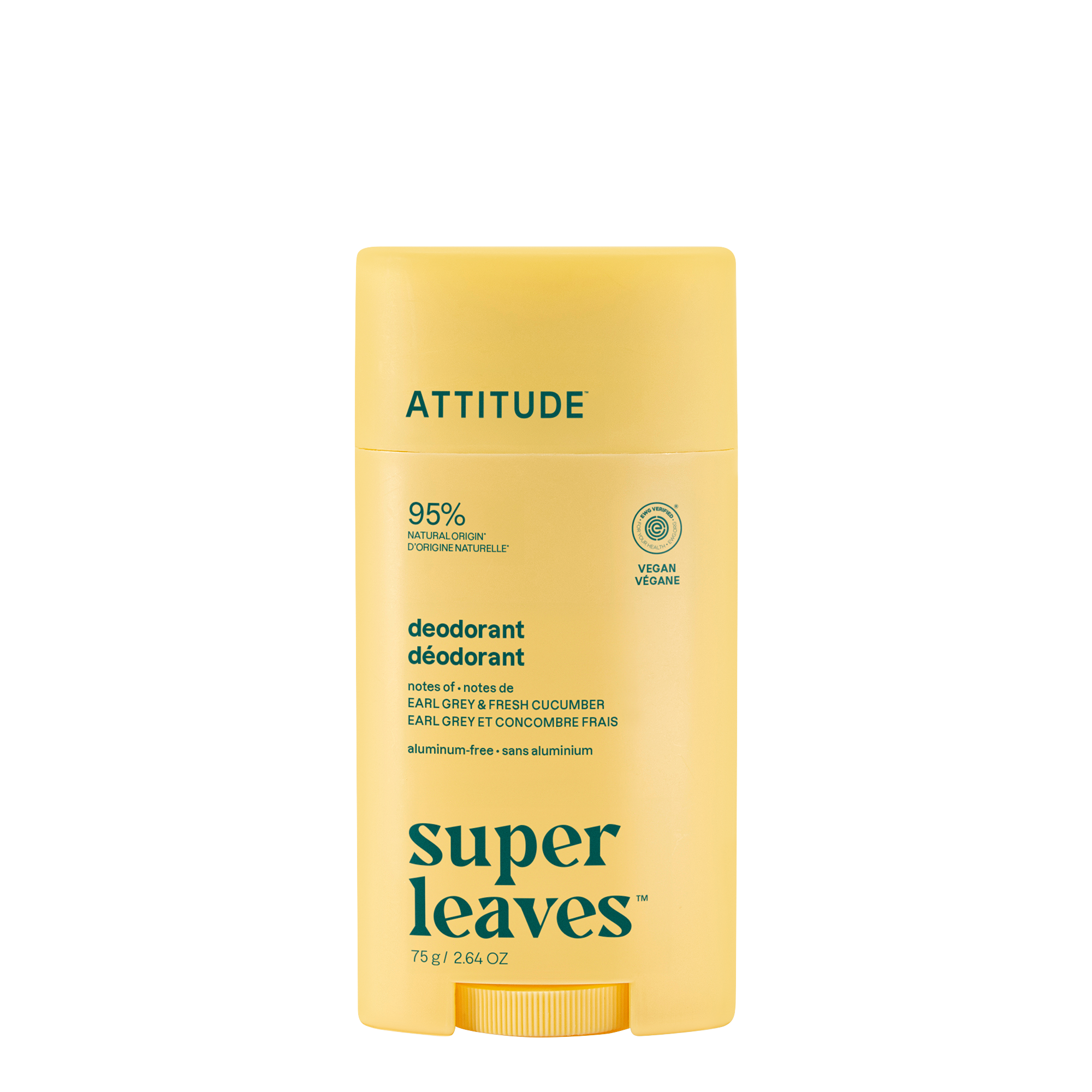 ATTITUDE Přírodní deodorant Super leaves - Earl Grey & okurka 75 g