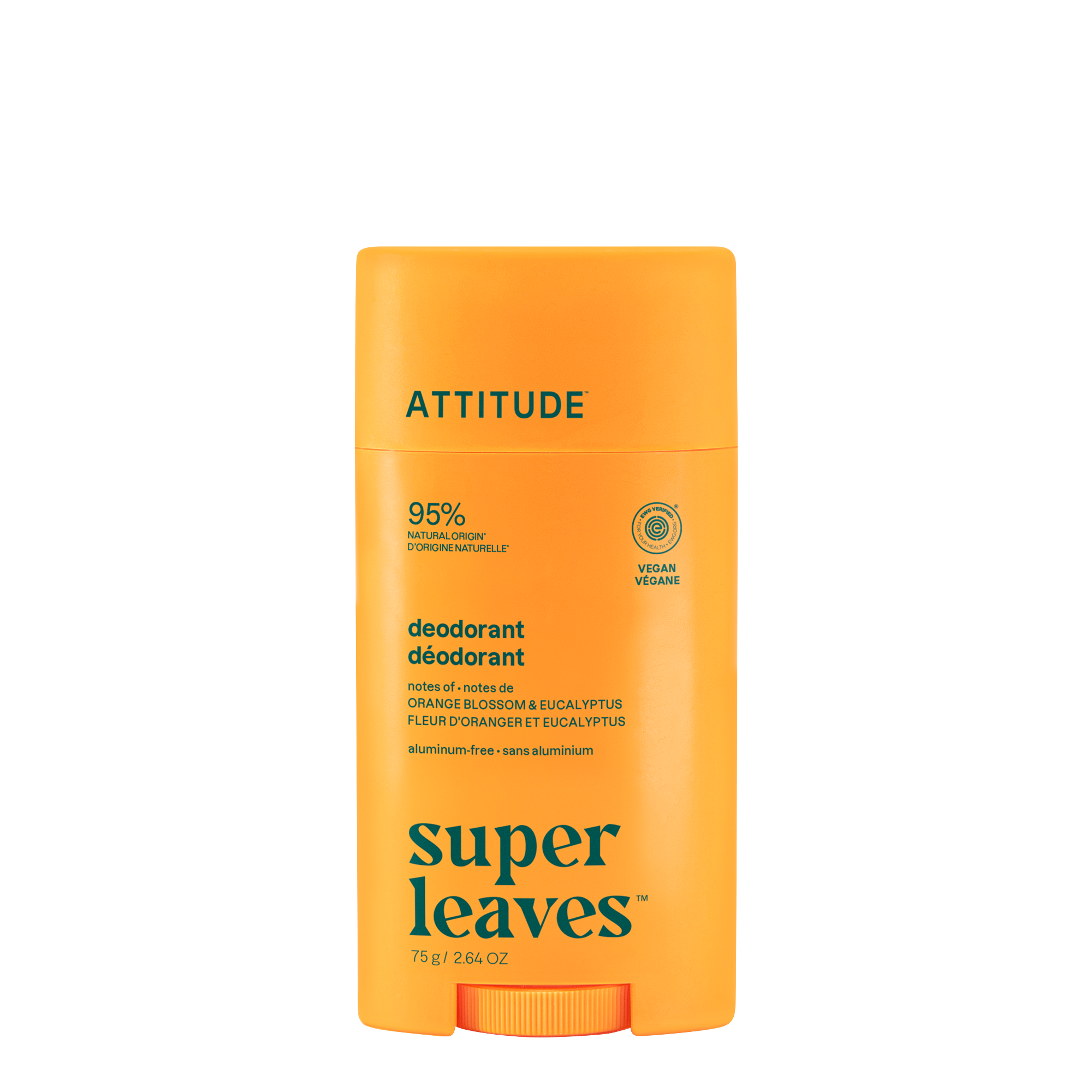 ATTITUDE Přírodní deodorant Super leaves - Pomerančový květ & eukalyptus 75 g