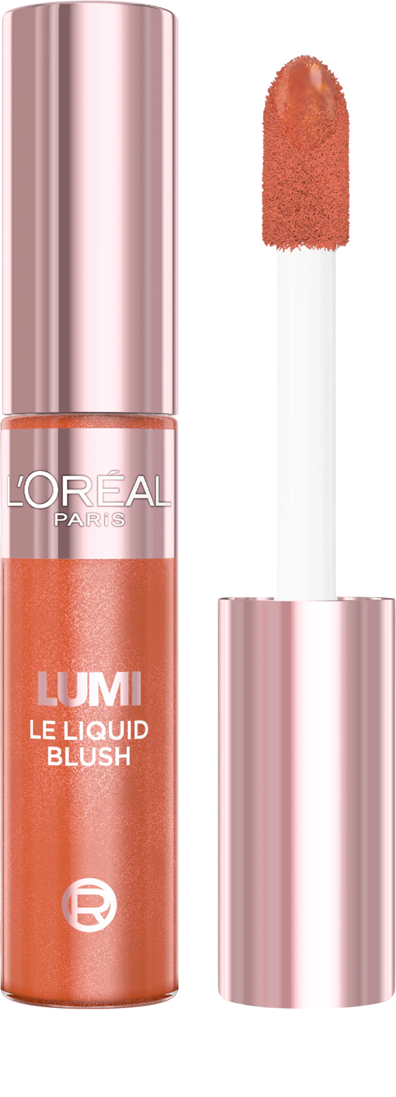Fotografie L'ORÉAL PARIS Lumi Liquid Blush Glowy 627 Warm Peach tekutá tvářenka 10 ml